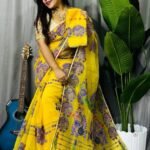 Lemon Yellow Soft Ful Bahar Jamdani Saree e1760352504132