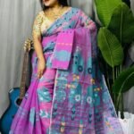 Persian Pink Soft Ful Bahar Jamdani Saree e1760352842608