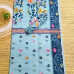 Jeans Blue Soft Dhakai Jamdani Saree