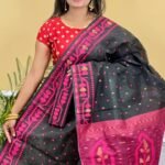 Buti Soft Dhakai Jamdani Saree with Blouse Piece - Black