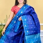 Buti Soft Dhakai Jamdani Saree with Blouse Piece - Blue