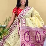 Buti Soft Dhakai Jamdani Saree with Blouse Piece - Deep Cream