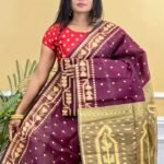 Buti Soft Dhakai Jamdani Saree with Blouse Piece - Maroon