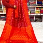 Barfi Soft Dhakai Jamdani Sari with Blouse Piece - Red