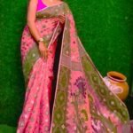 Ruddy Pink Soft Dhakai Jamdani Saree e1