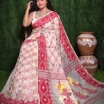 White Soft Dhakai Jamdani Saree 2 scaled e1722241977559