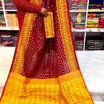 Barfi Soft Dhakai Jamdani Sari with Blouse Piece - Wine Red