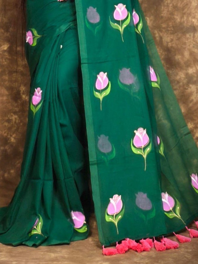 Printed Mul Mul Cotton Saree Soft & Comfort 2 Printed Mul Mul Cotton Saree Soft & Comfort - Image 2