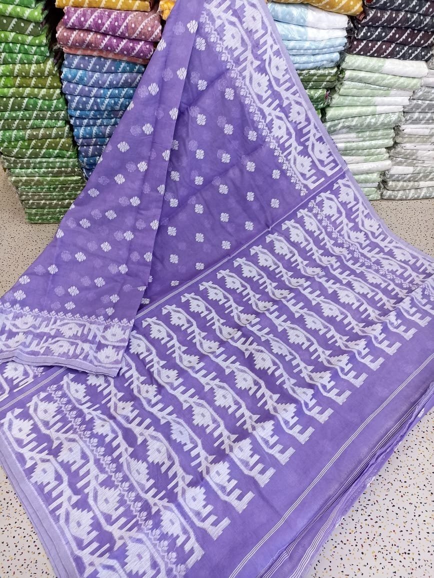 Purpel Borfi Design Jamdani Saree 2 Purpel Borfi Design Jamdani Saree - Image 2