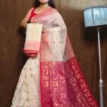 Almond Soft Copper Joriwork Dhakai Jamdani Saree 2 scaled 1