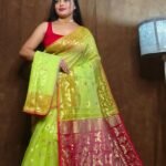 Avocado Green Soft Copper Joriwork Dhakai Jamdani Saree 2 scaled 1