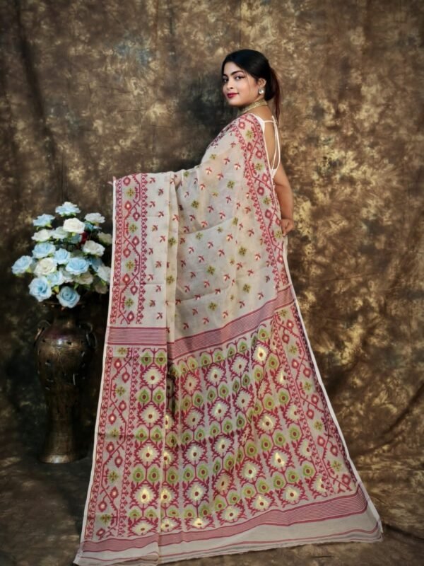 Kusum Koli Allover Mushroom Soft Jamdani Saree 1 scaled 1