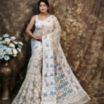 Kusum Koli Allover Mushroom Soft Jamdani Sari 1 scaled 1
