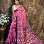 Kusum Koli Allover Persian Pink Soft Jamdani Saree 1 scaled 1