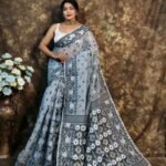 Kusum Koli Allover Rock Blue Soft Jamdani Saree 1 scaled 1