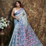Kusum Koli Allover Shadow Green Soft Jamdani Saree 1 scaled 1