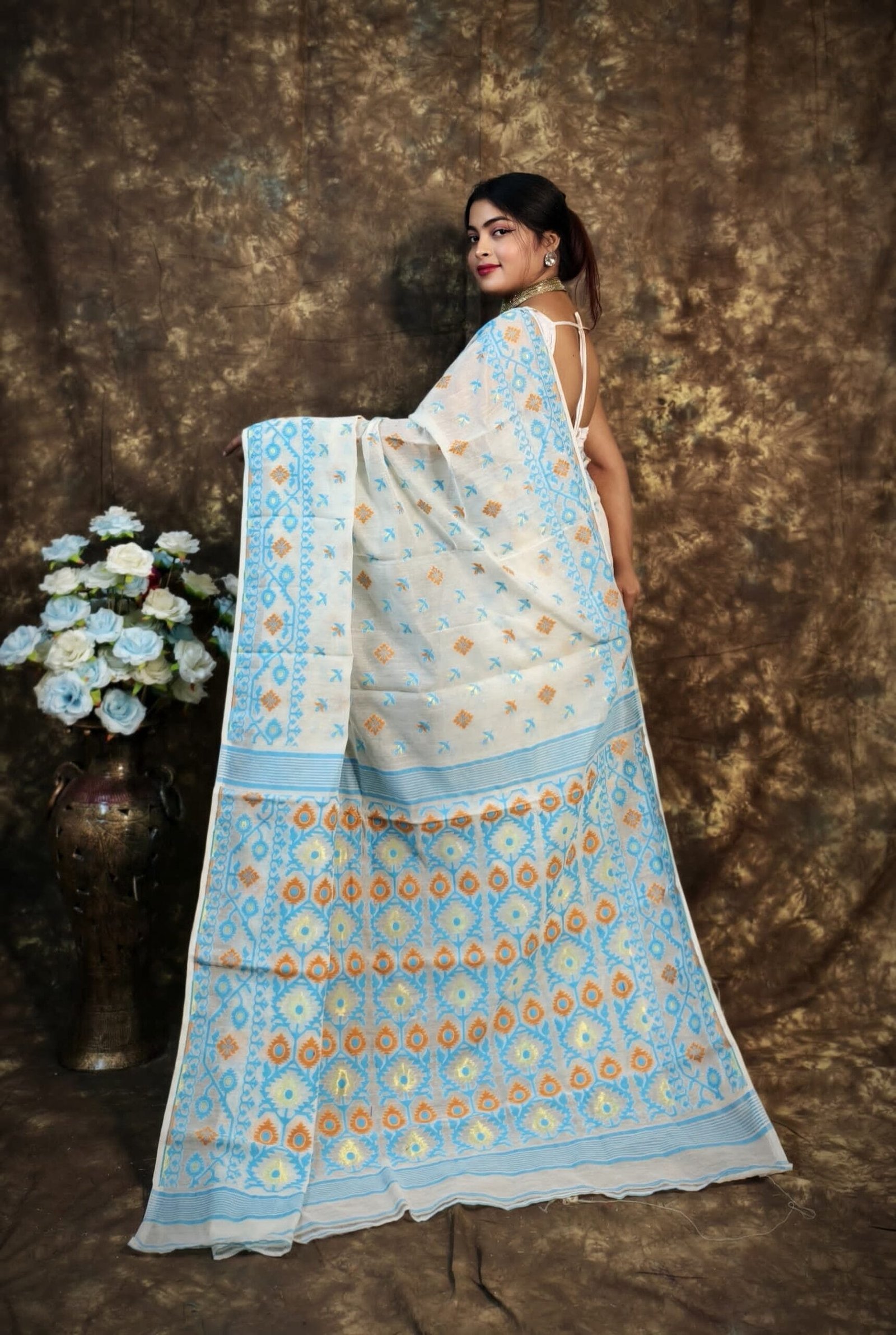 Kusum Koli Allover White Rock Soft Jamdani Saree 2 Kusum Koli Allover White Rock Soft Jamdani Saree - Image 2