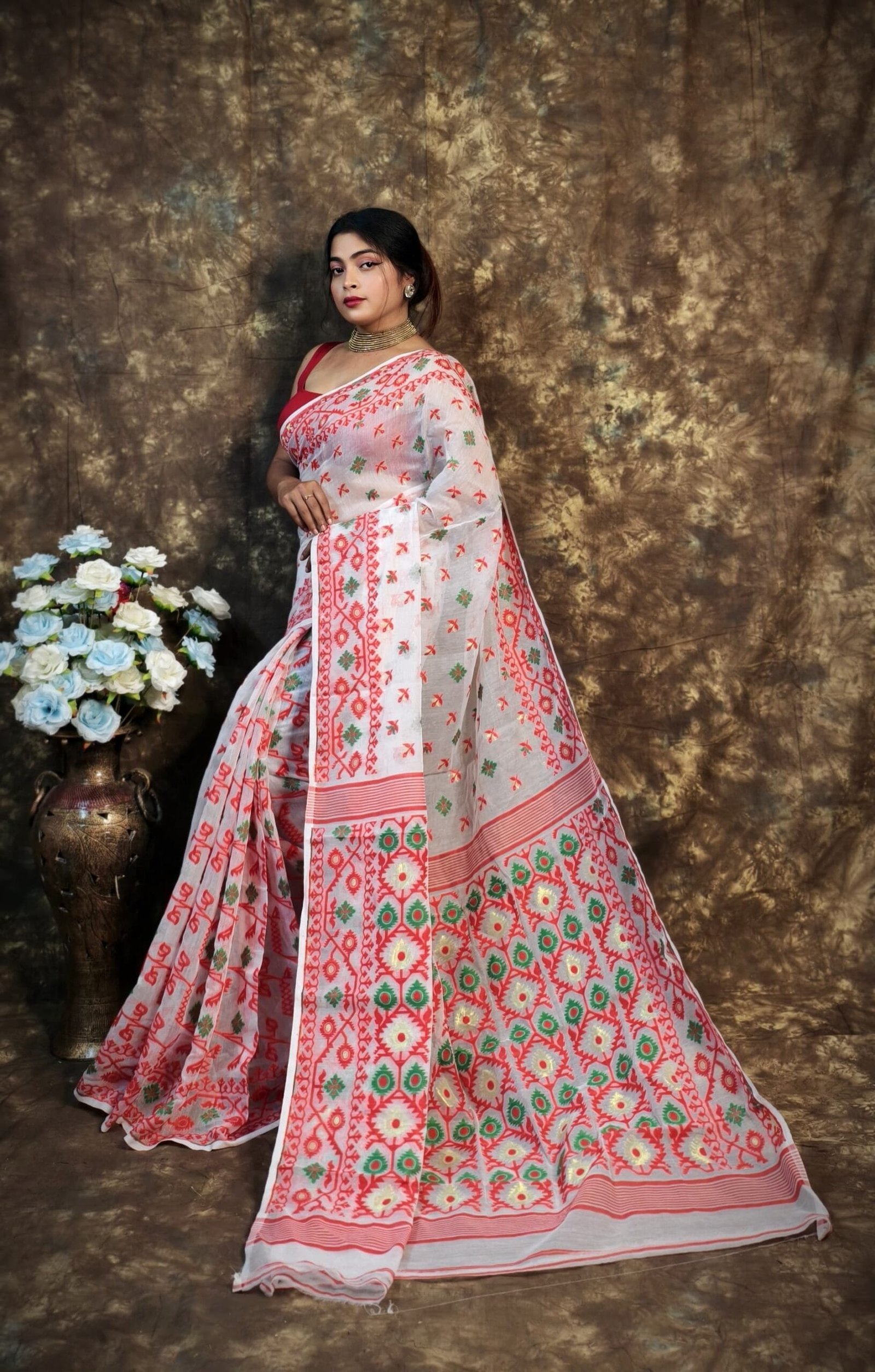 Kusum Koli Allover White Soft Jamdani Saree 2 Kusum Koli Allover White Soft Jamdani Saree - Image 2