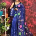 Pan Pata Soft Navy Blue Handloom Sare With Blouse Piece 4 scaled e1748533727644