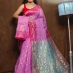 Purplish Pink Soft Copper Joriwork Dhakai Jamdani Saree 2 scaled 1