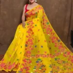 Yellow Red Soft Lota Jamdani 4 e1776444494264